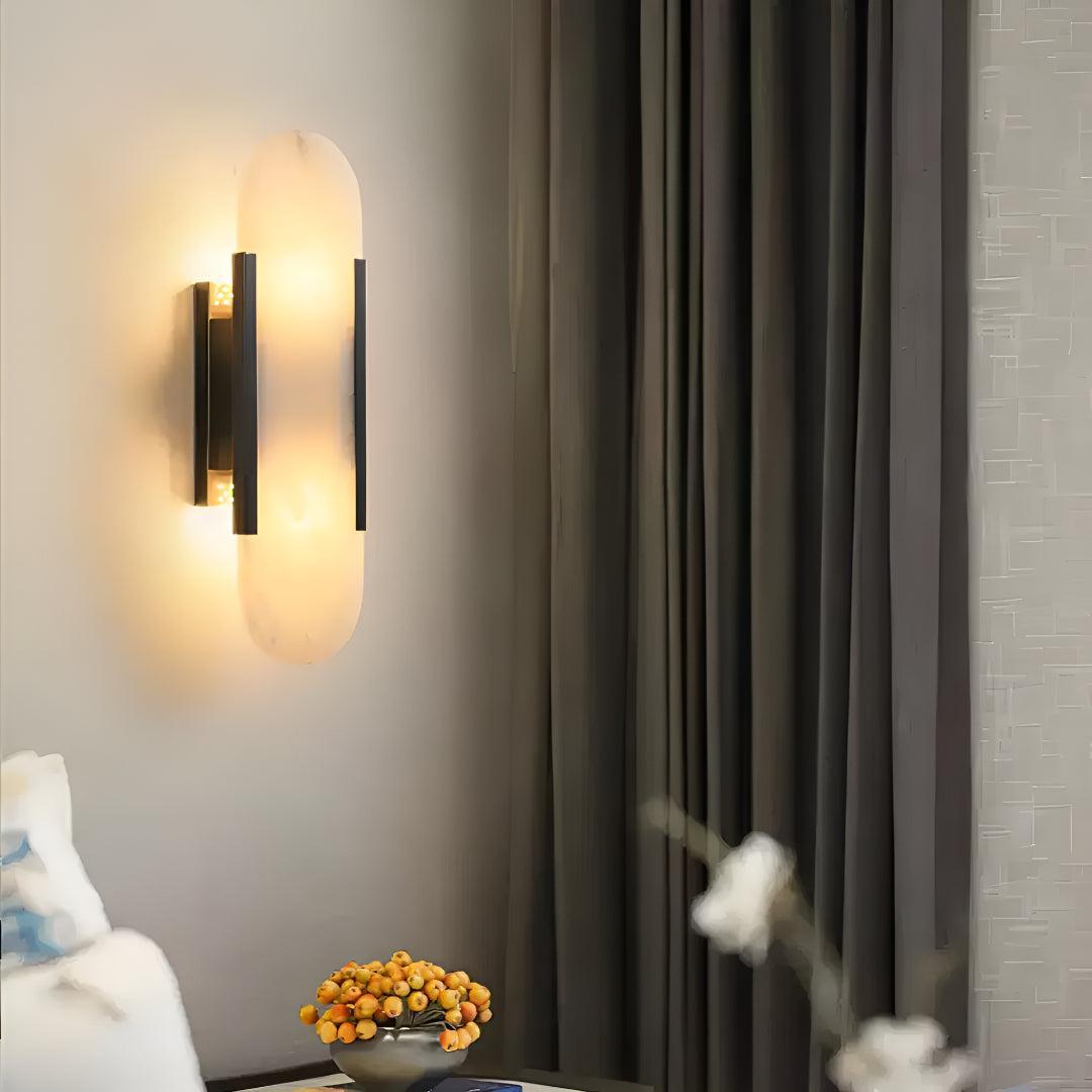 Modern Alabaster Wall Sconce Lighting Fixture With Elongated Design
