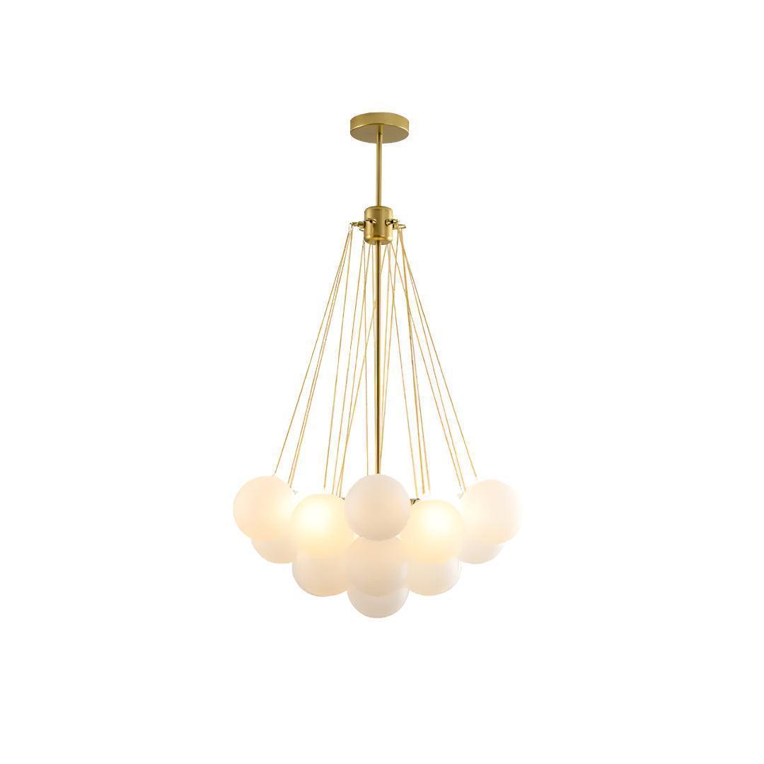 Modern Bubble Chandelier With Frosted Glass Orbs
