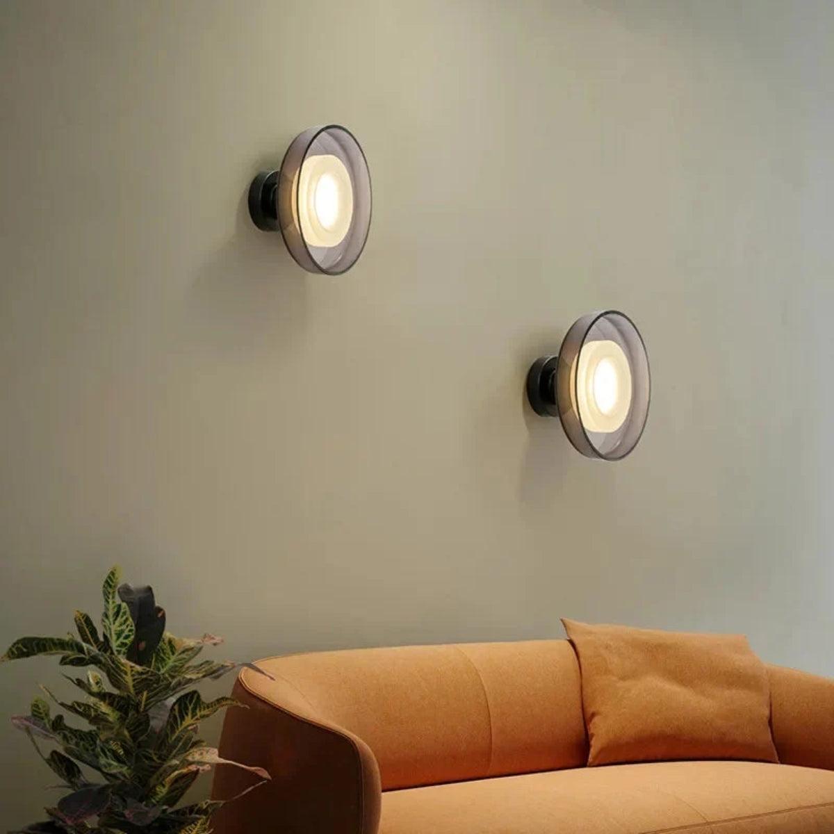 Modern Circular Glass Ceiling Or Wall Mounted Sconce Light Hardwired Indoor Lighting Fixture