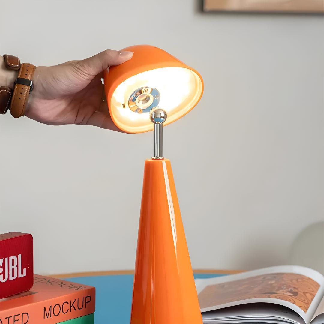 Modern Cordless Table Lamp with Cone Shade