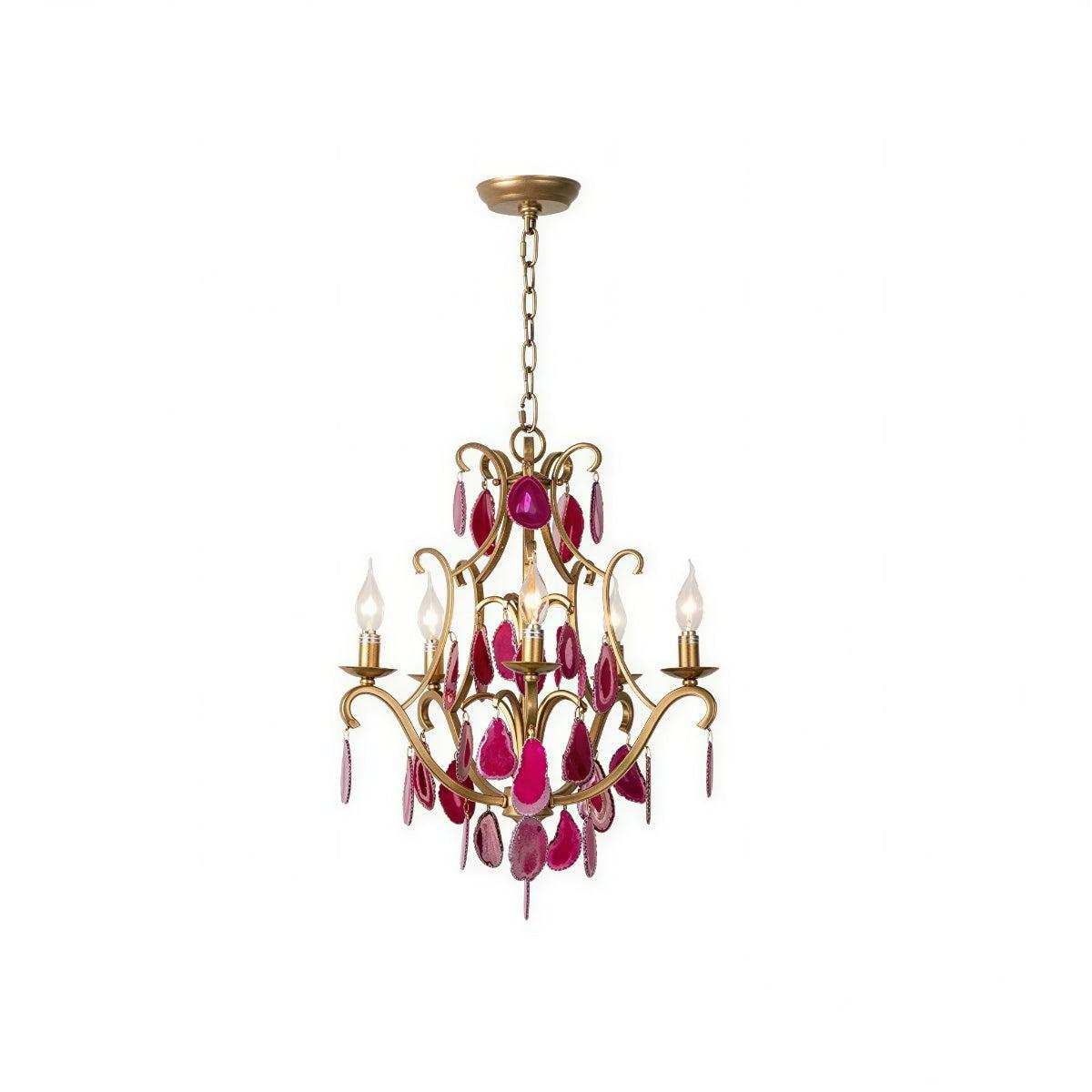 Modern Crystal Chandelier Light With Agate Design