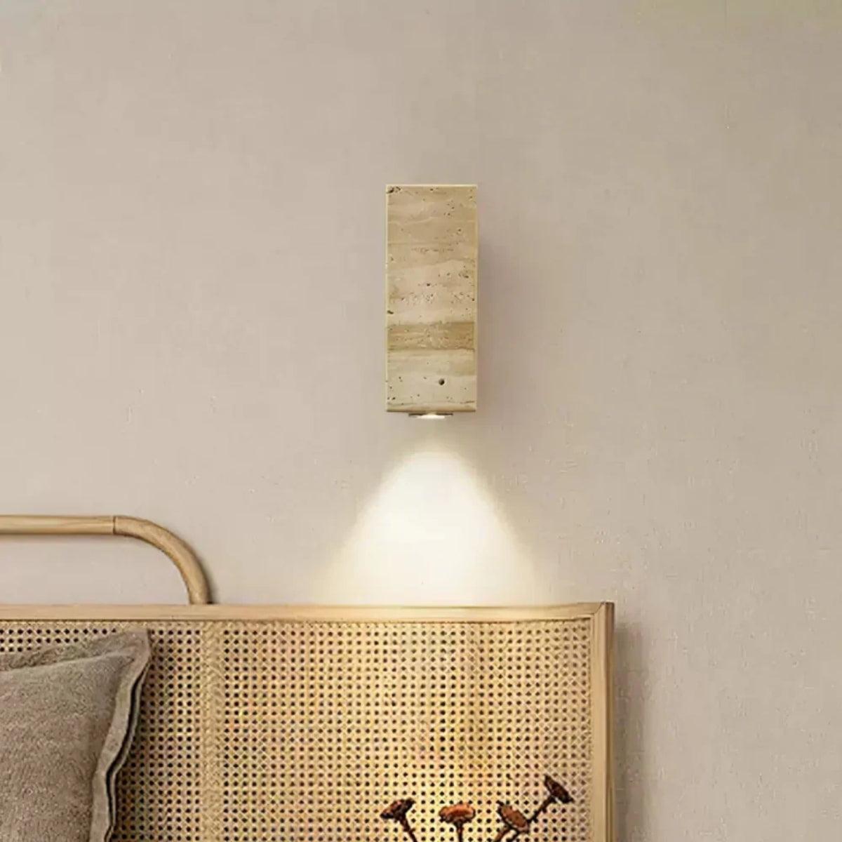 Modern Cylindrical Stone Wall Sconce Light Fixture