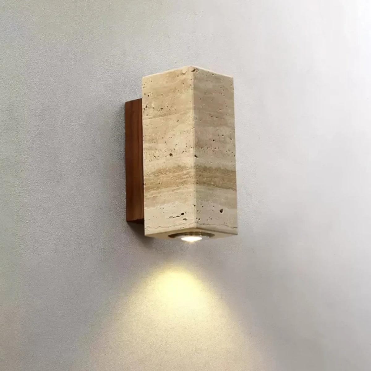 Modern Cylindrical Stone Wall Sconce Light Fixture