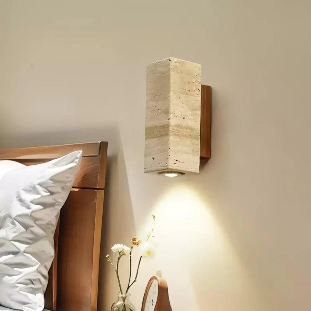 Modern Cylindrical Stone Wall Sconce Light Fixture