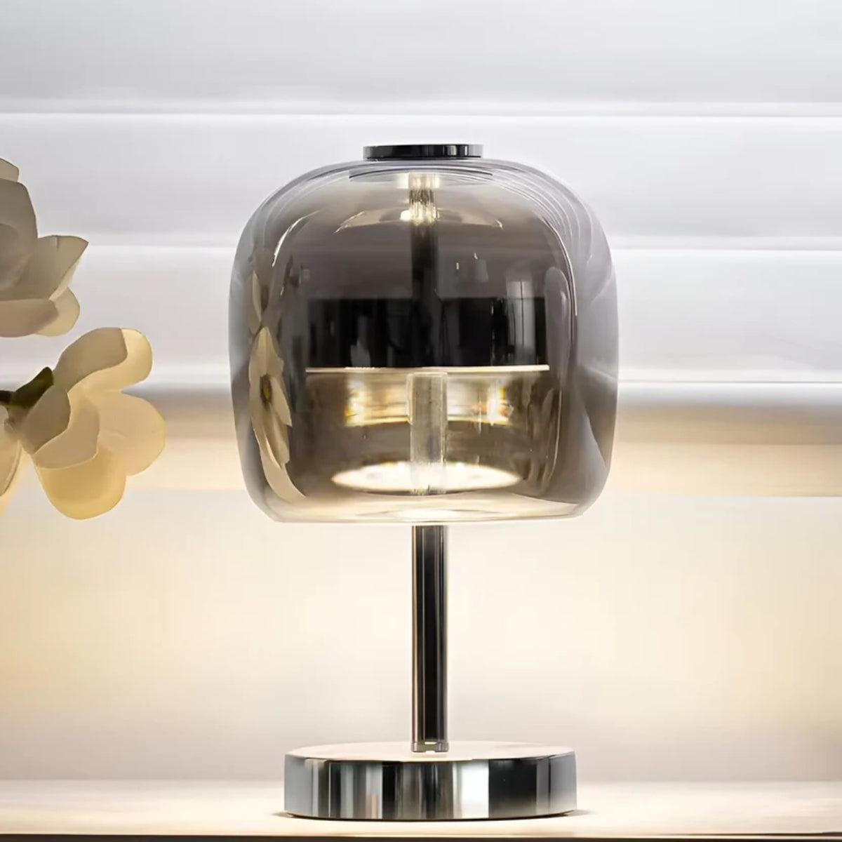 Modern Dimmable Touch Table Lamp With Minimalist Globe Shade