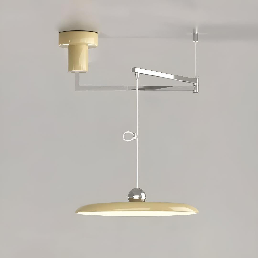 Modern Flat Pendant Light Fixture With Adjustable Arm Design