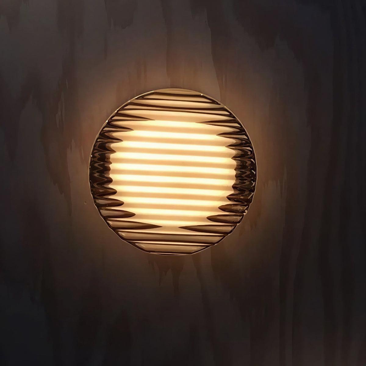 Modern Grated Wall Sconce Lighting With Ambient Glow