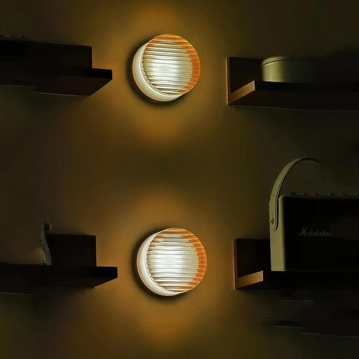 Modern Grated Wall Sconce Lighting With Ambient Glow