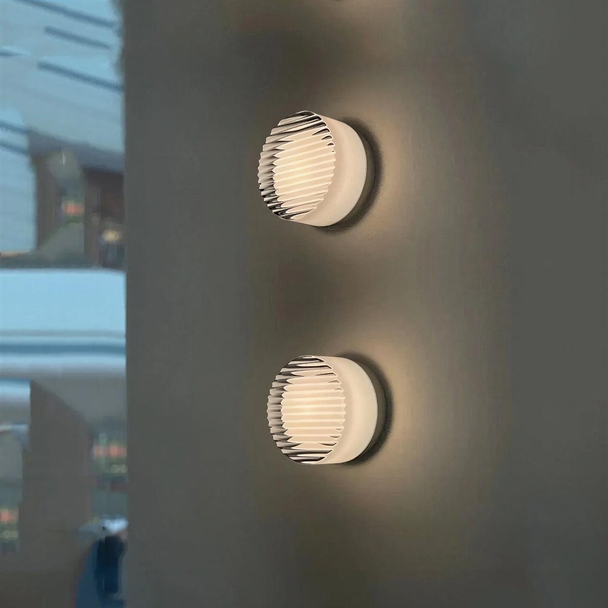 Modern Grated Wall Sconce Lighting With Ambient Glow