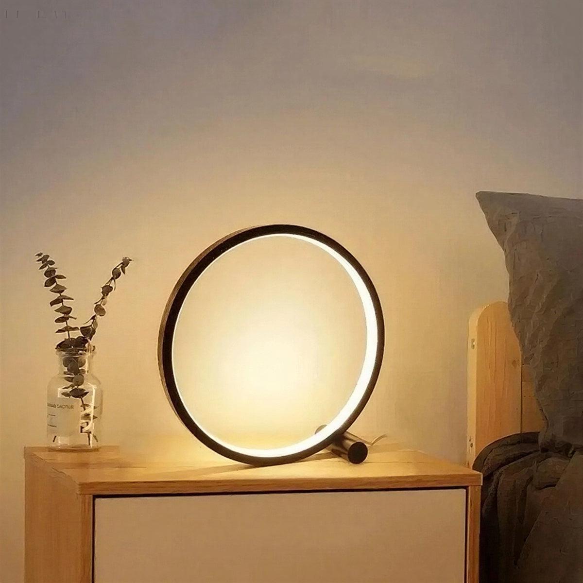 Modern Minimalist Desk Lamp Ring With Touch Control and Dimming