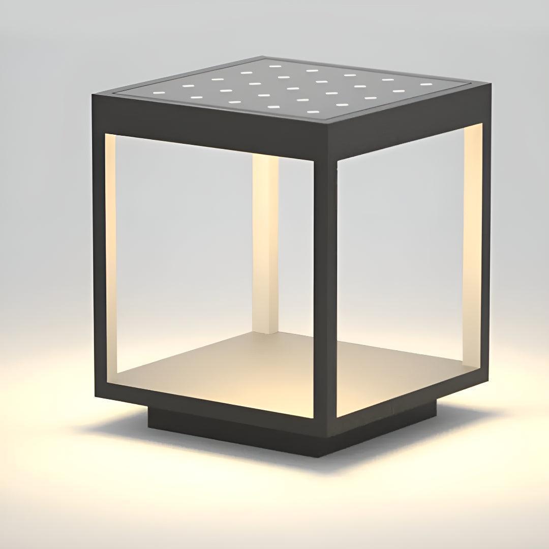 Modern Outdoor Solar Post Light With Open Frame Design