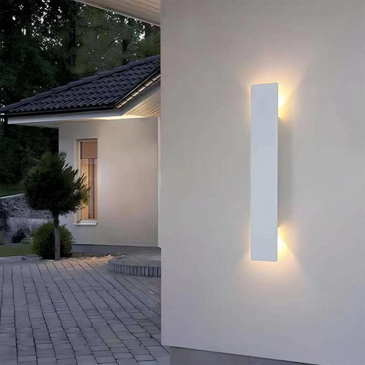 Modern Outdoor Wall Light With Up Down Lighting For Exterior Walls