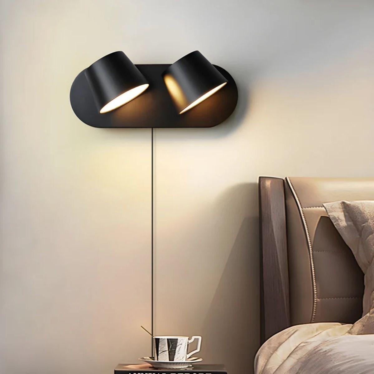 Modern Plug In Wall Sconce Light With Adjustable Light