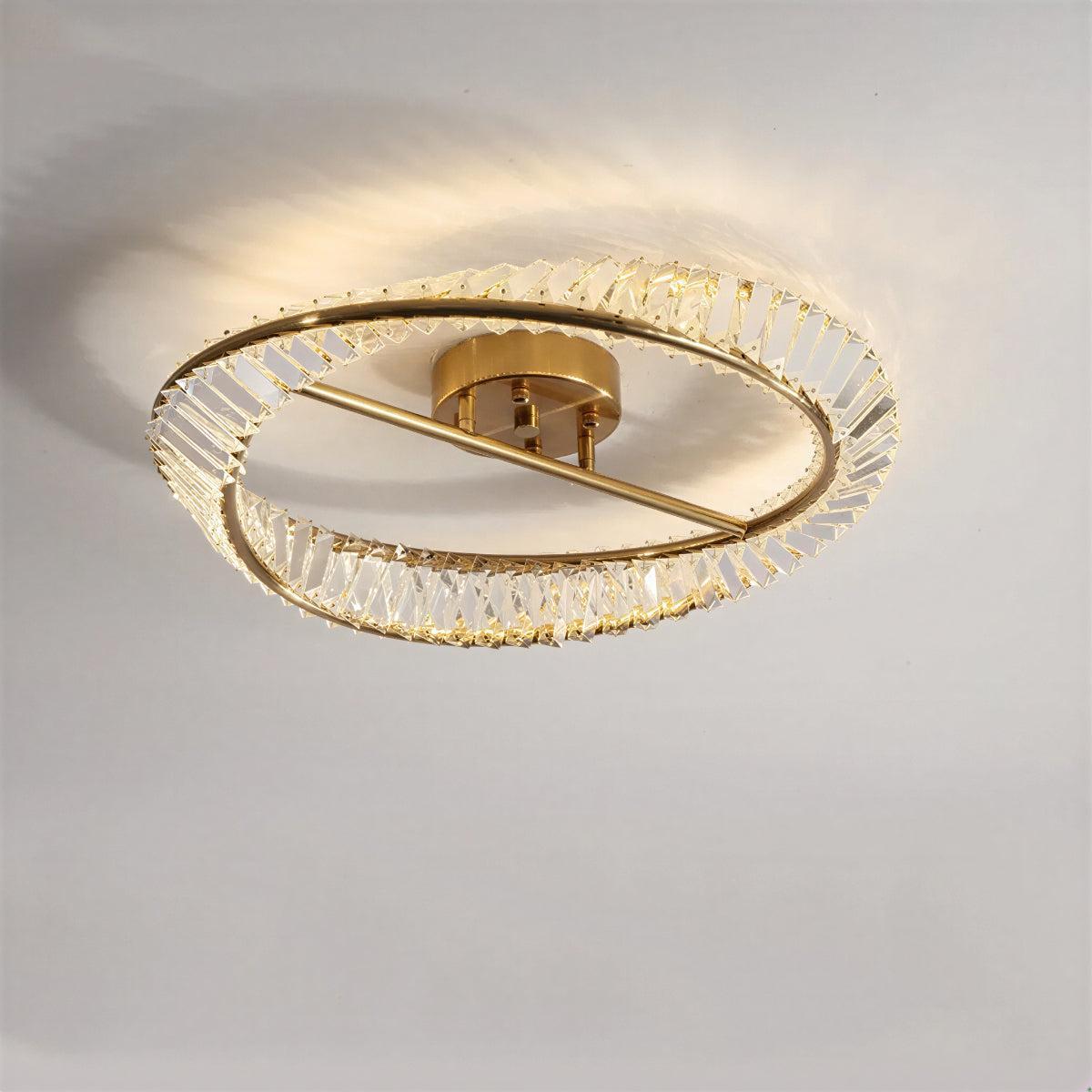 Modern Round Crystal Ceiling Light for Bedroom and Living Room