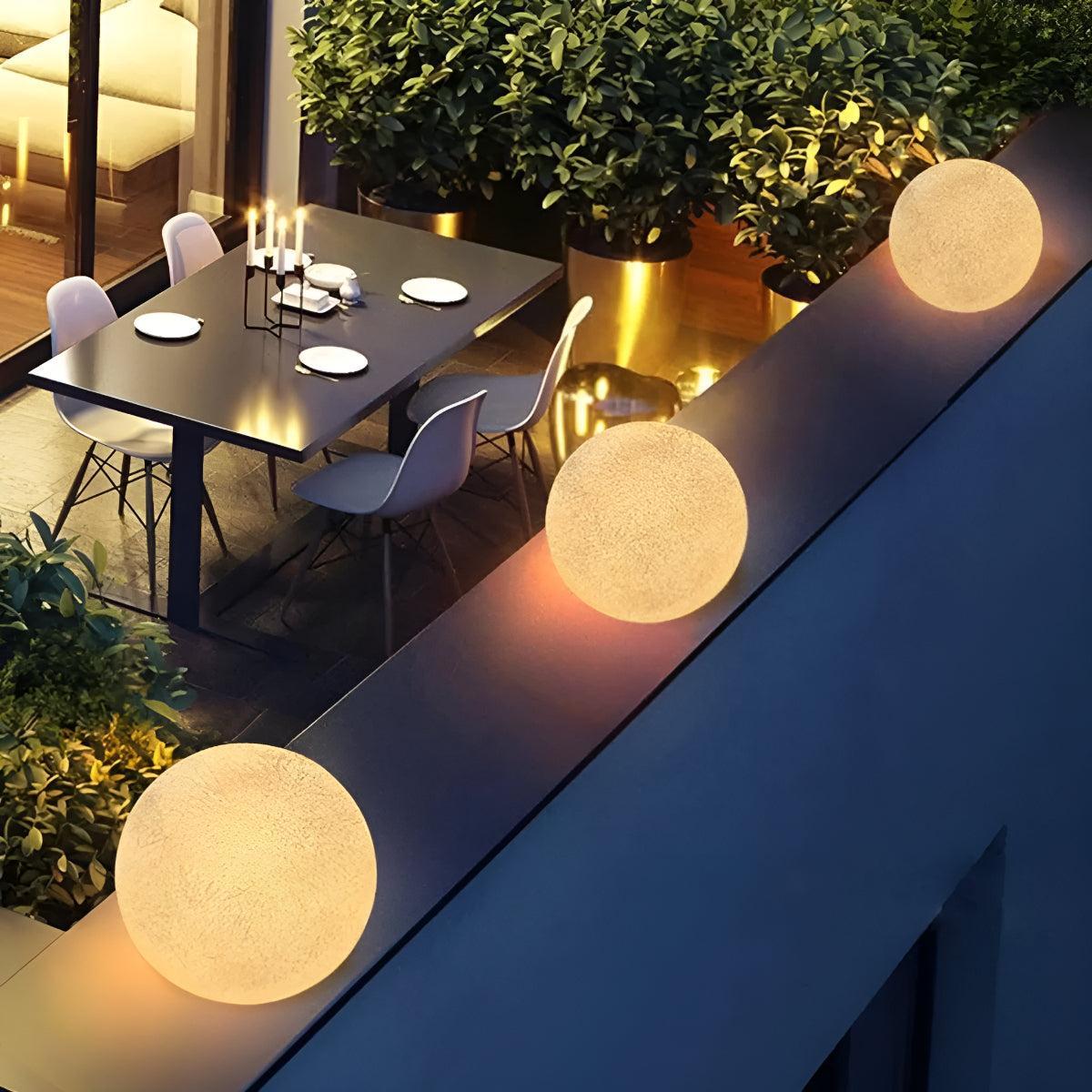 Modern Round Moon Globe Outdoor Light for Fence Posts