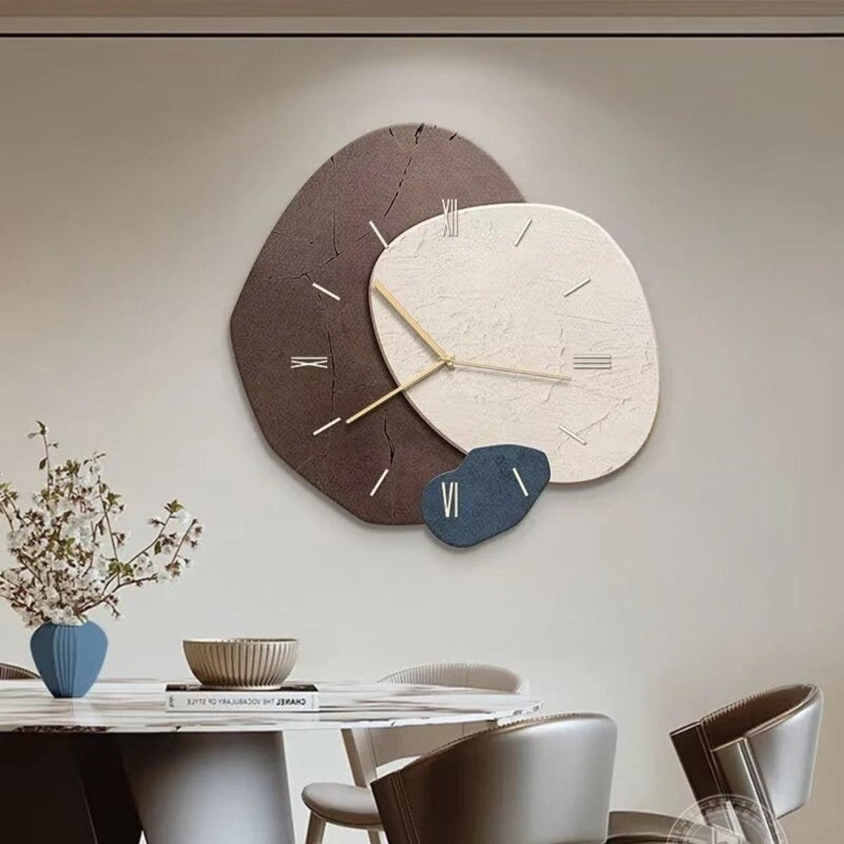 Modern Silent Wall Clock With Light And Aesthetic Stone Design