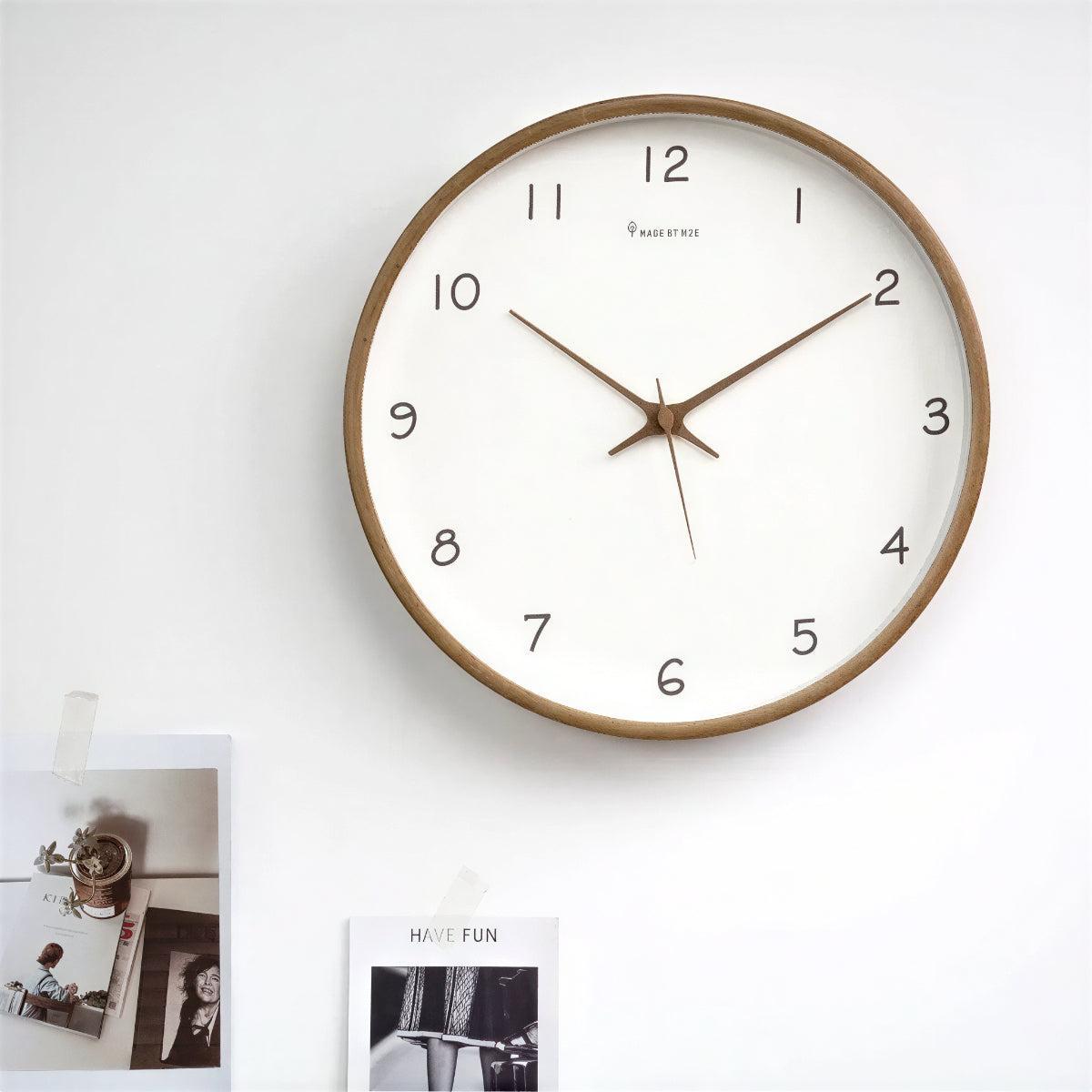 Modern Silent Wooden Analog Wall Clock