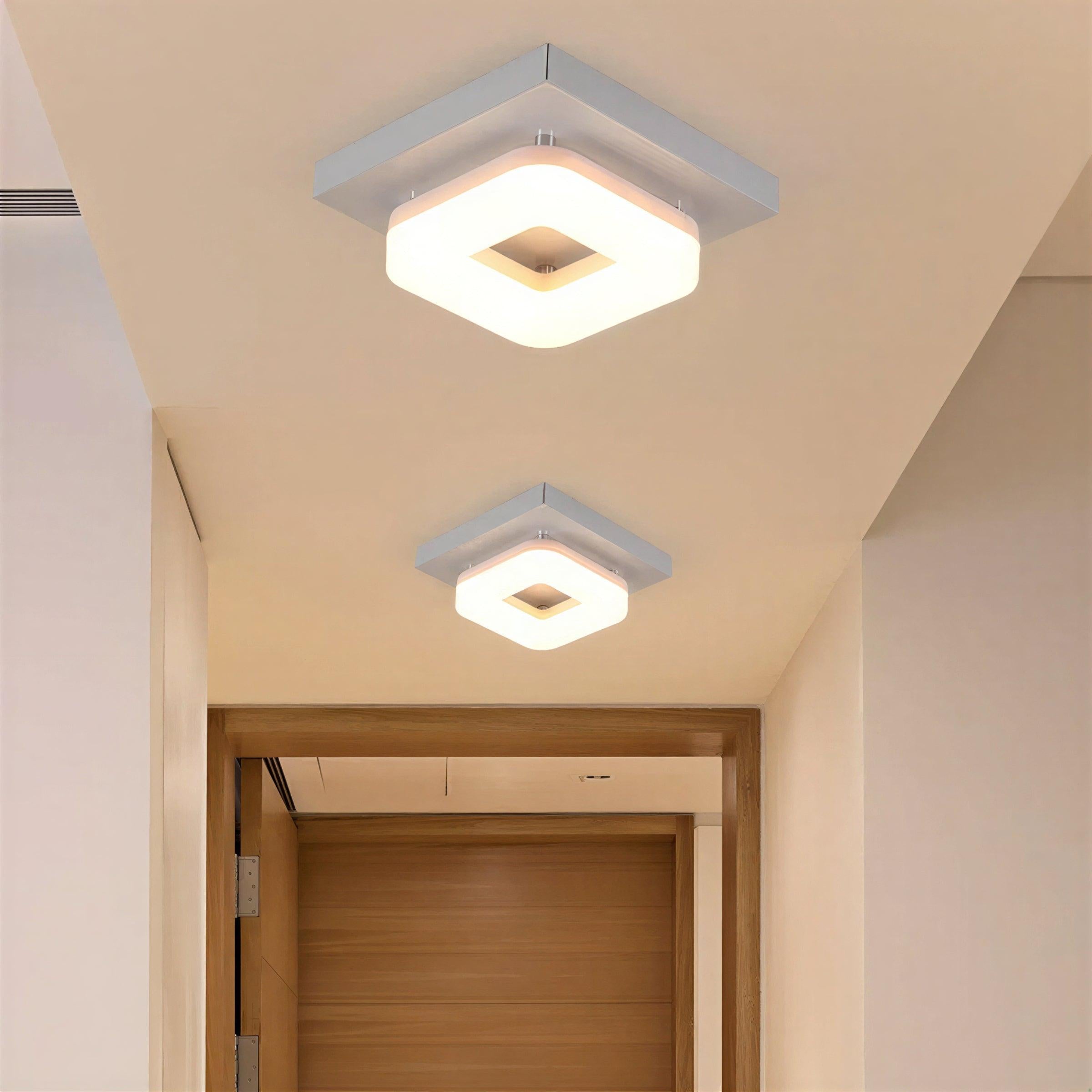 Modern Square Ceiling Light Fixture With Flush Mount Design