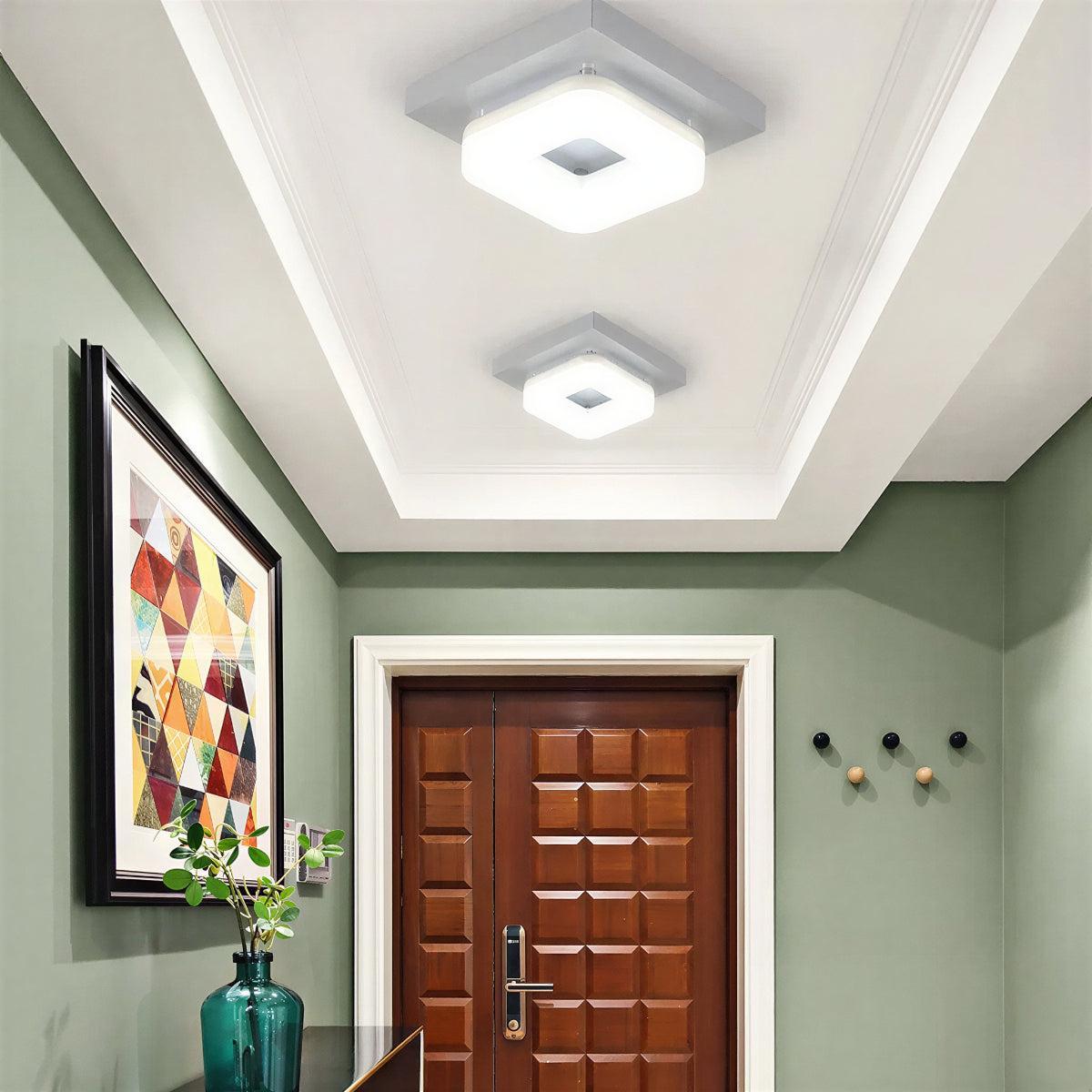 Modern Square Ceiling Light Fixture With Flush Mount Design