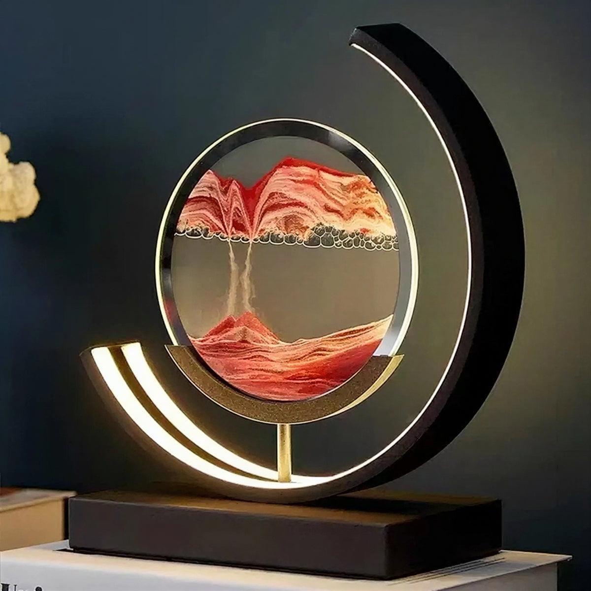 Modern Table Lamp With Dynamic Moving Sand Art