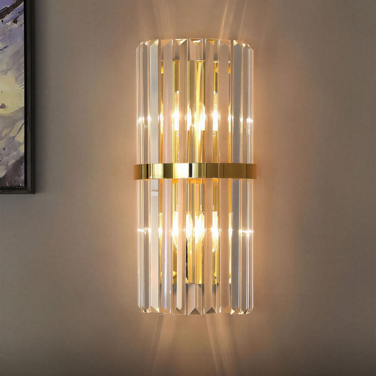Modern Wall Light Sconce With Crystal Cage