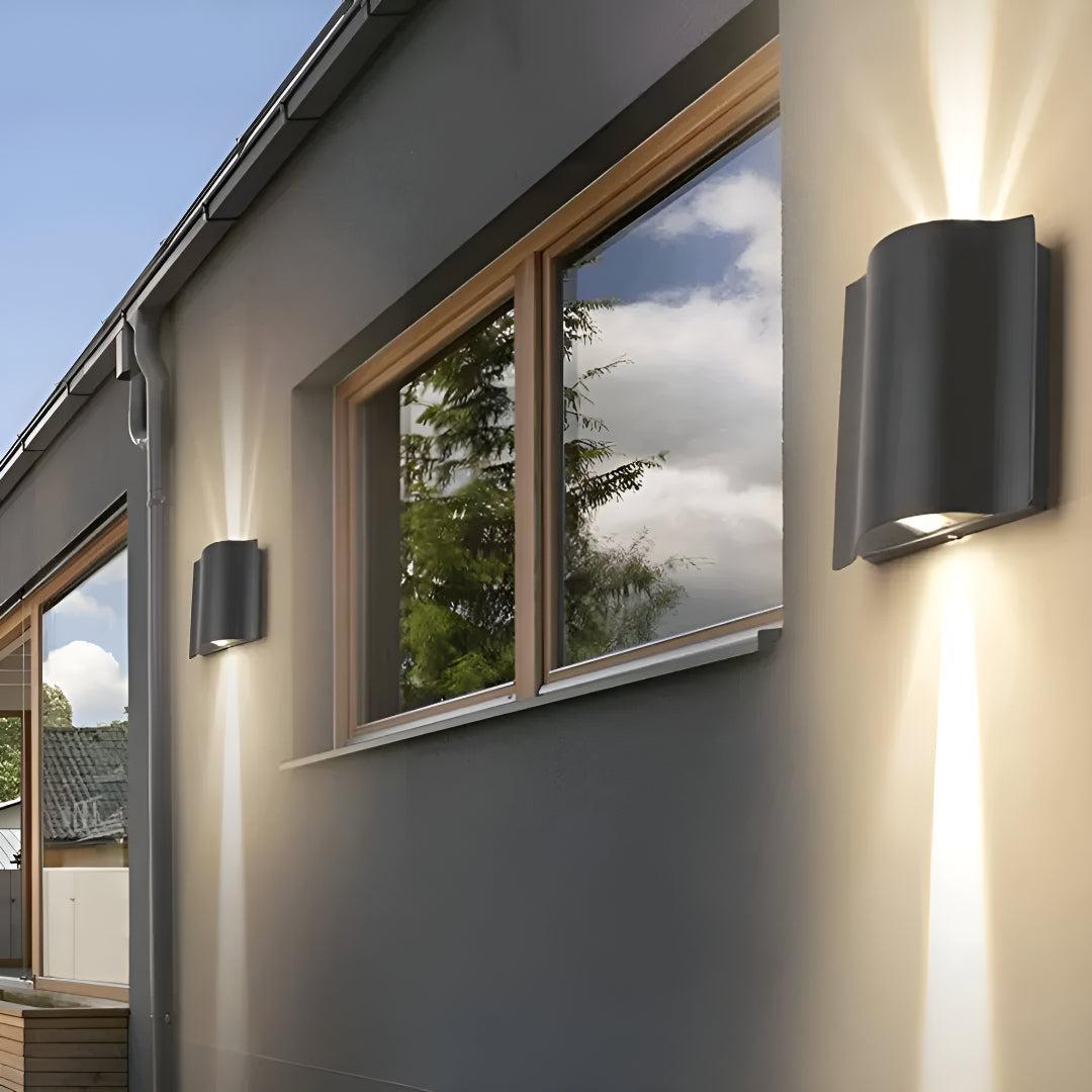 Modern Wave Designed Outdoor Wall Lights Up Down LED Sconce