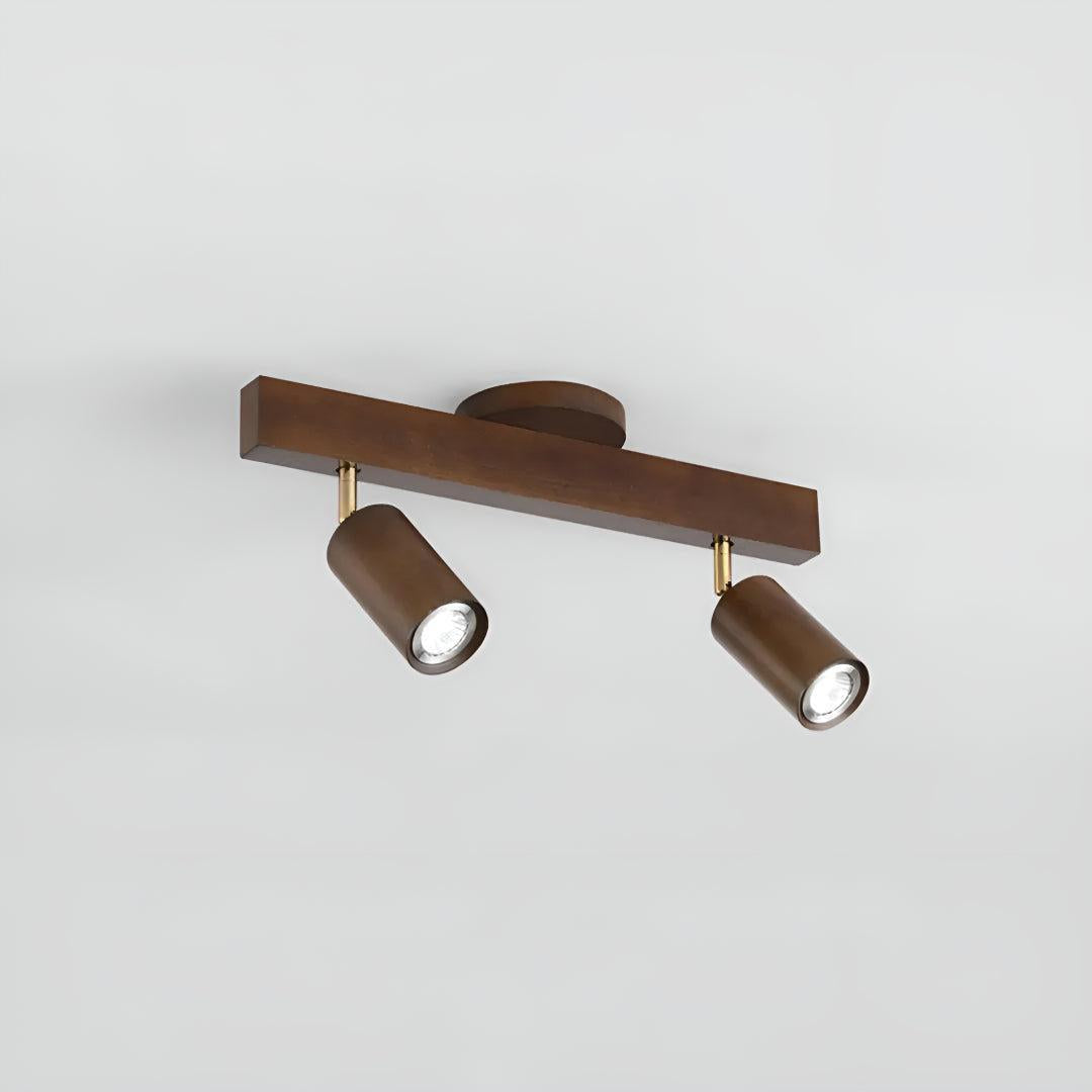 Modern Wood Track Lighting Fixture With Adjustable Heads