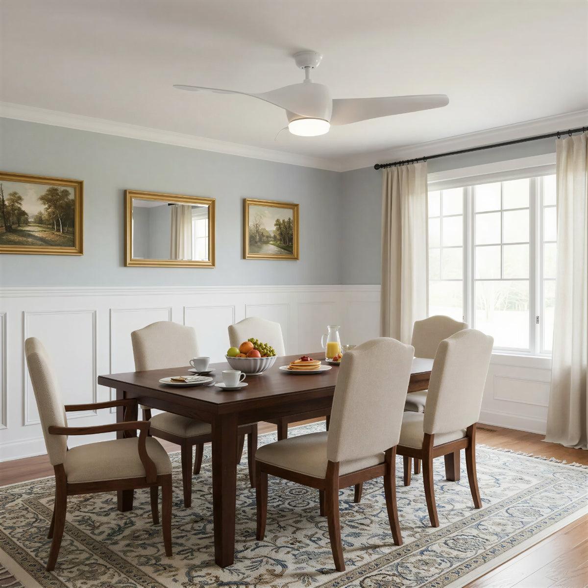 Modern Wooden Curved Ceiling Fan With Light