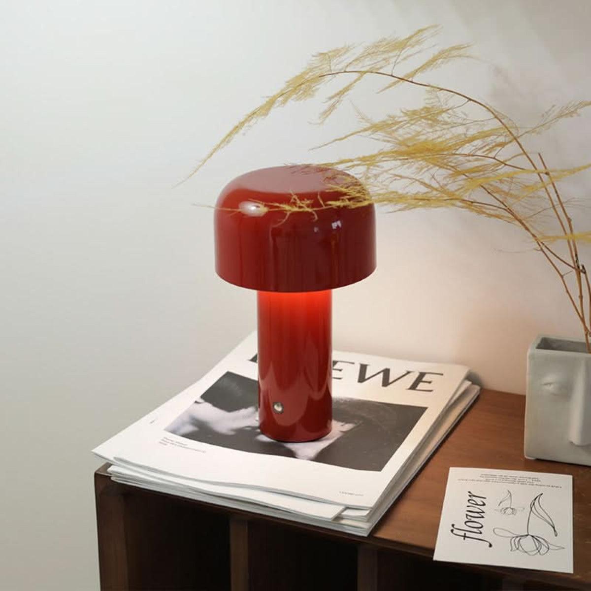 Mushroom Table Lamp With Cordless Rechargeable Design
