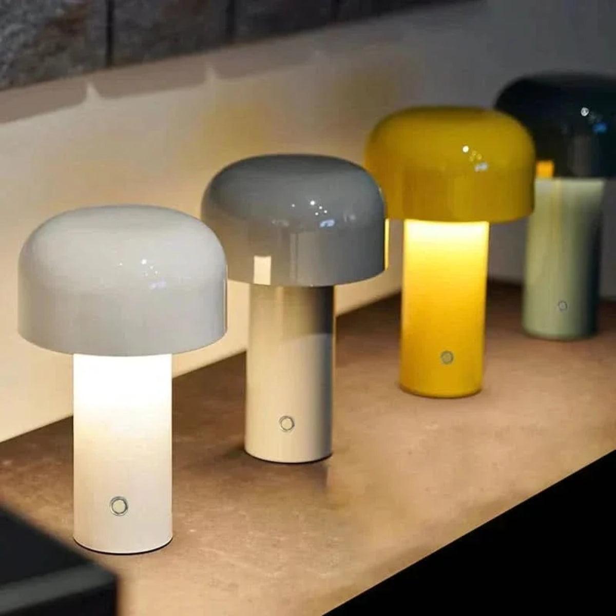 Mushroom Table Lamp With Cordless Rechargeable Design