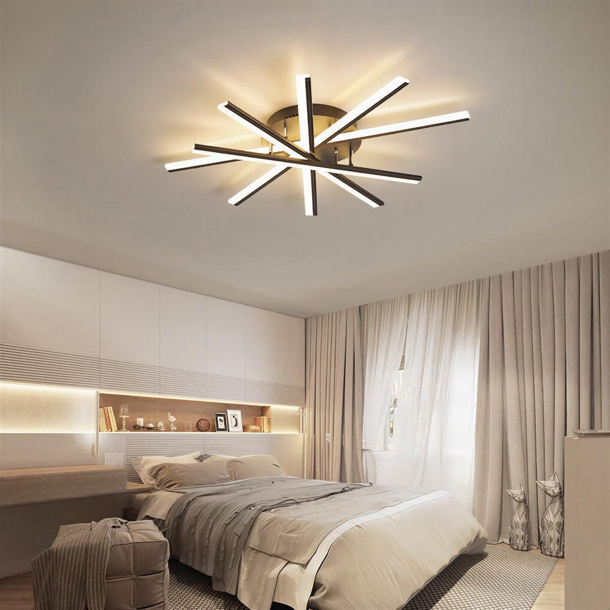 Nordic Minimalist Modern Ceiling Light Flush Mount Fixture With Starburst Design