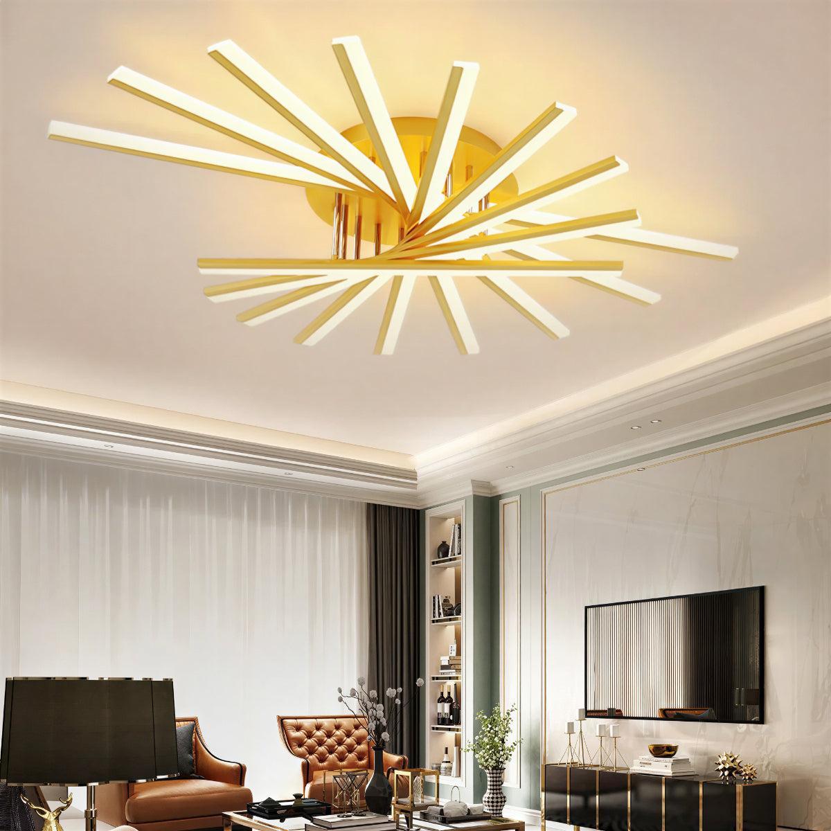 Nordic Minimalist Modern Ceiling Light Flush Mount Fixture With Starburst Design