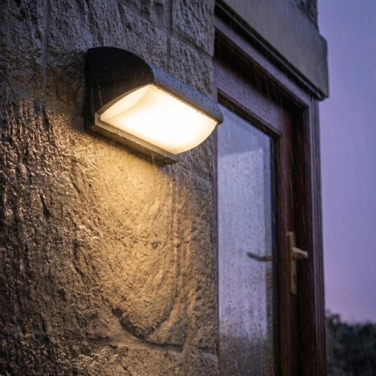 Outdoor Exterior Wall Light Fixture With Integrated Warm Glow