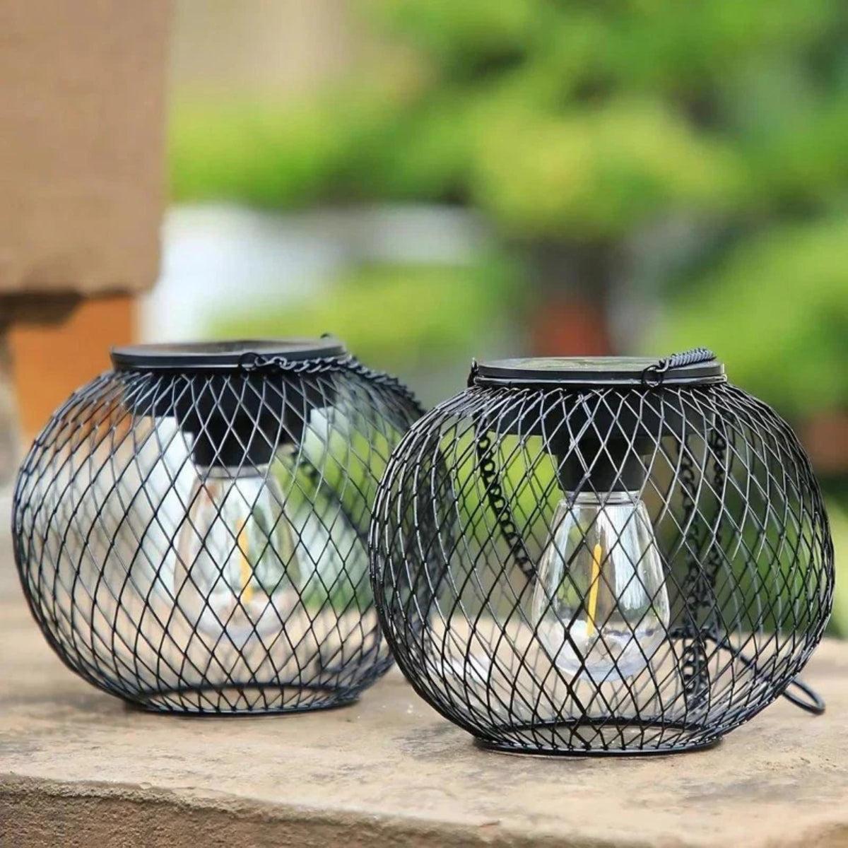 Outdoor Hanging Solar Powered Lantern With Automatic Dusk Sensor
