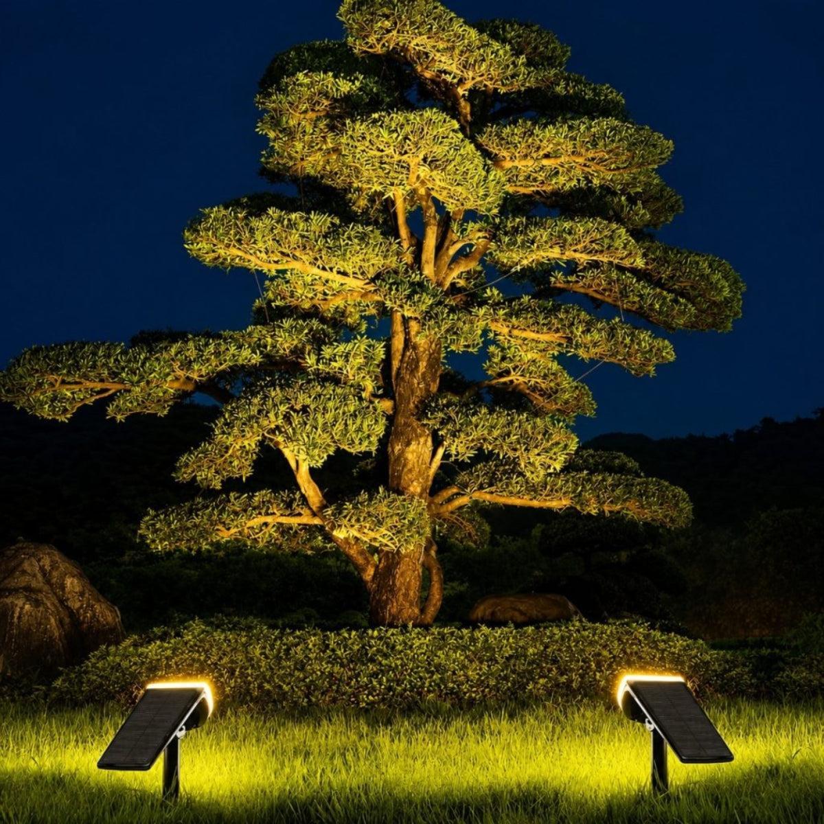 Outdoor Solar Powered Yard Garden Pathway Or Wall Light With Adjustable Spotlight