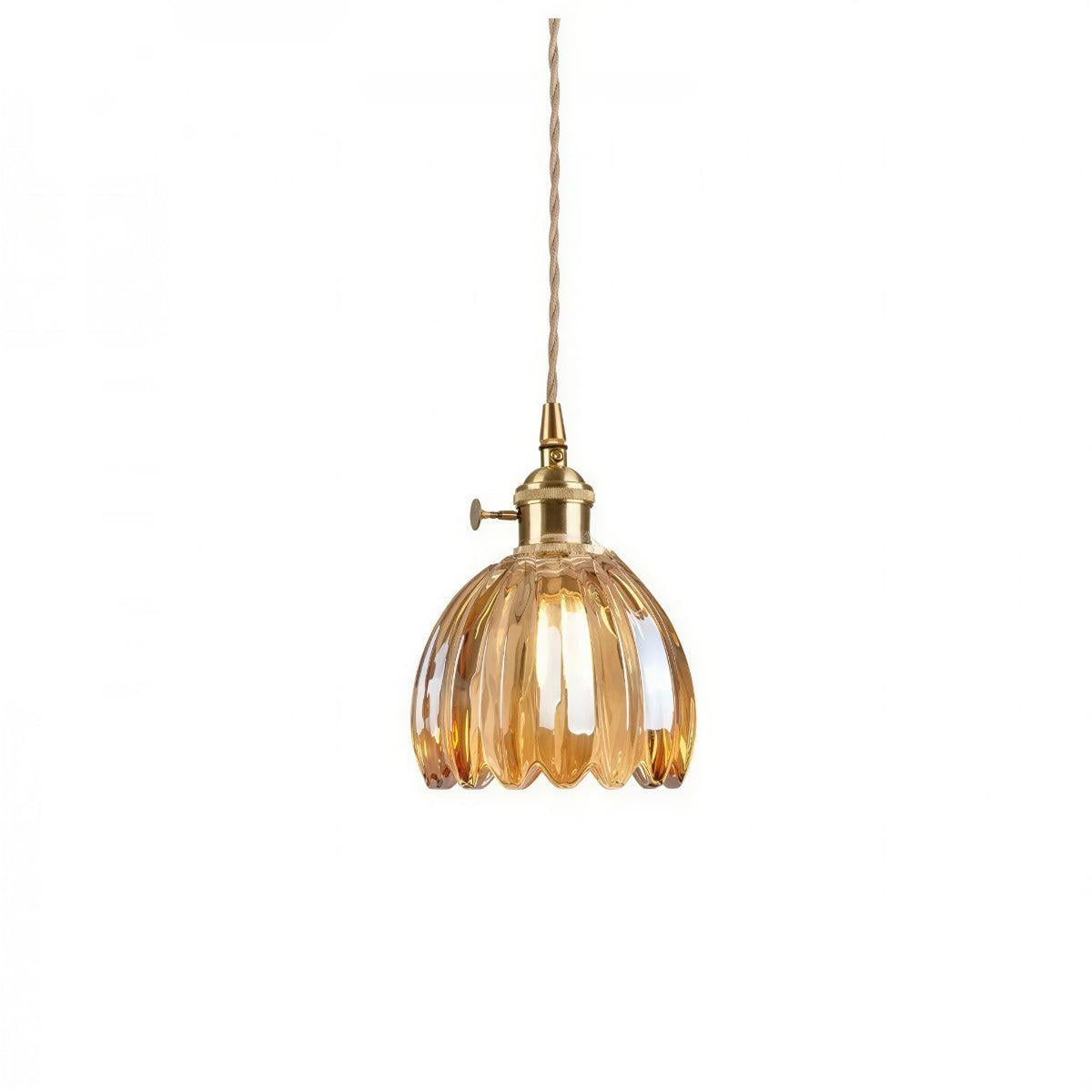 Pendant Light With Vintage Floral Shade and Ambient Glow