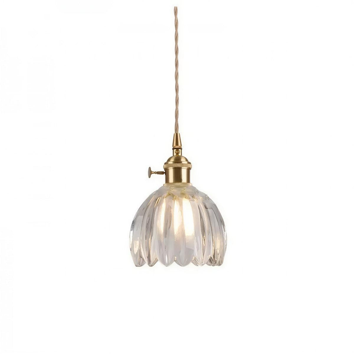 Pendant Light With Vintage Floral Shade and Ambient Glow