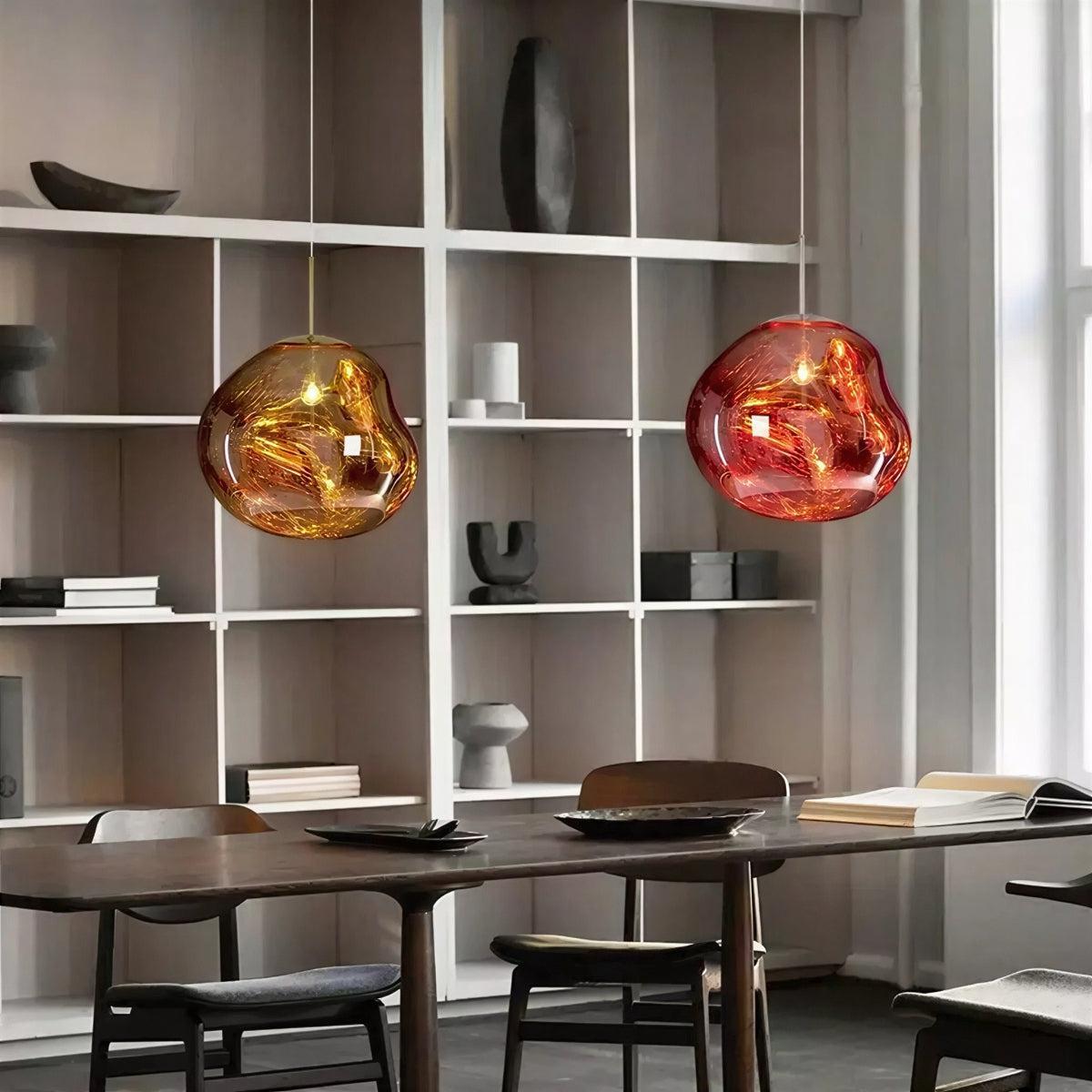 Pendant Light with Sculptural Molten Styled Shade