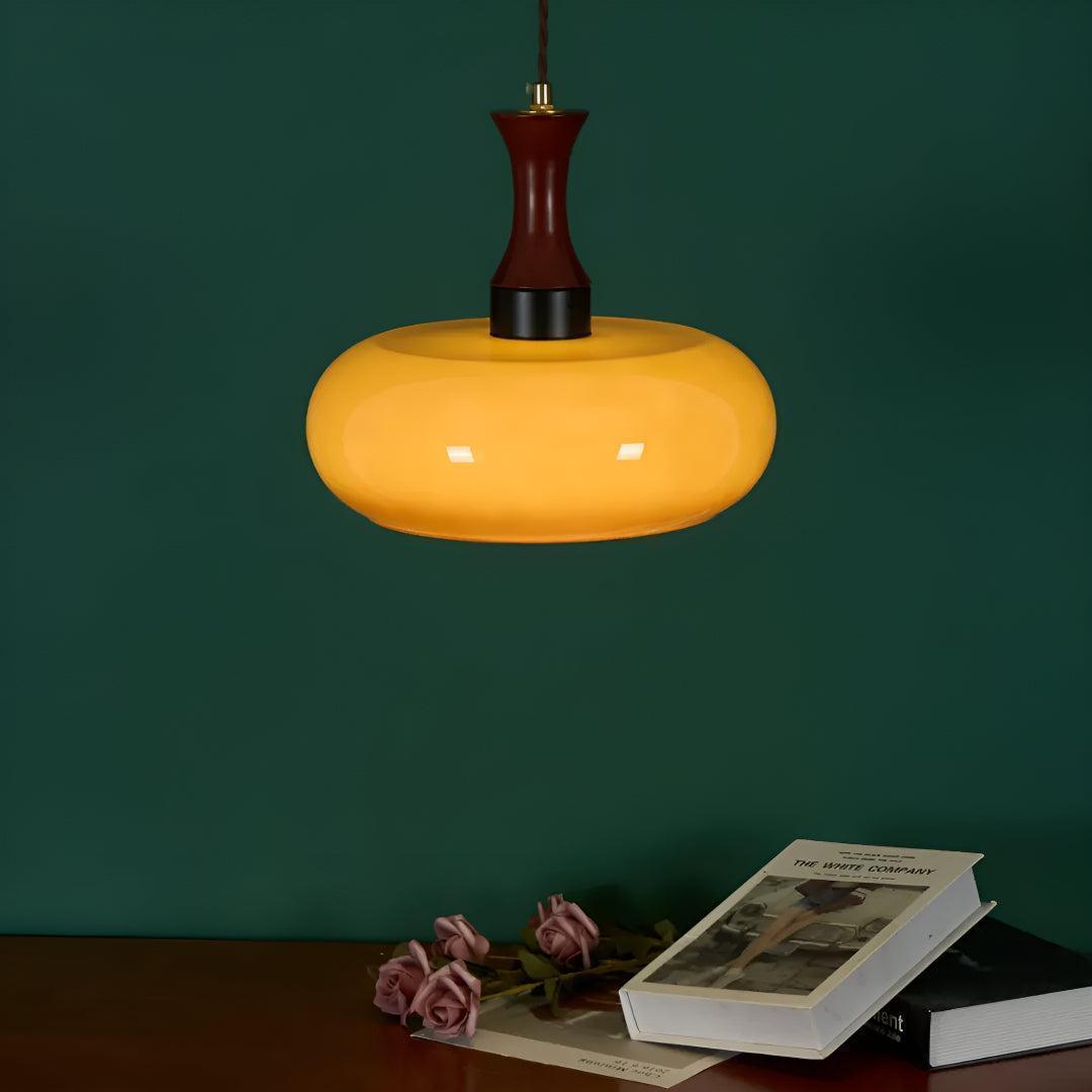 Plug In Pendant Light With Brown Glass Shade For Dining Room