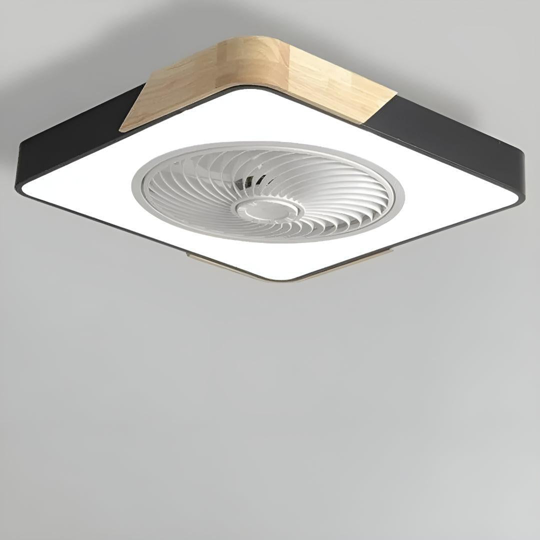 Quiet Semi Flush Mount Ceiling Fan Light with Remote Control
