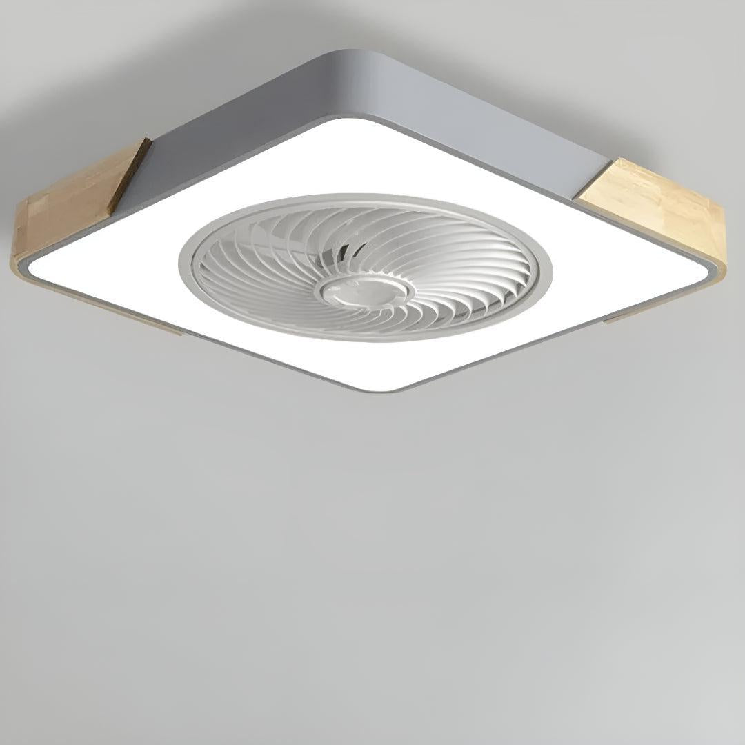 Quiet Semi Flush Mount Ceiling Fan Light with Remote Control