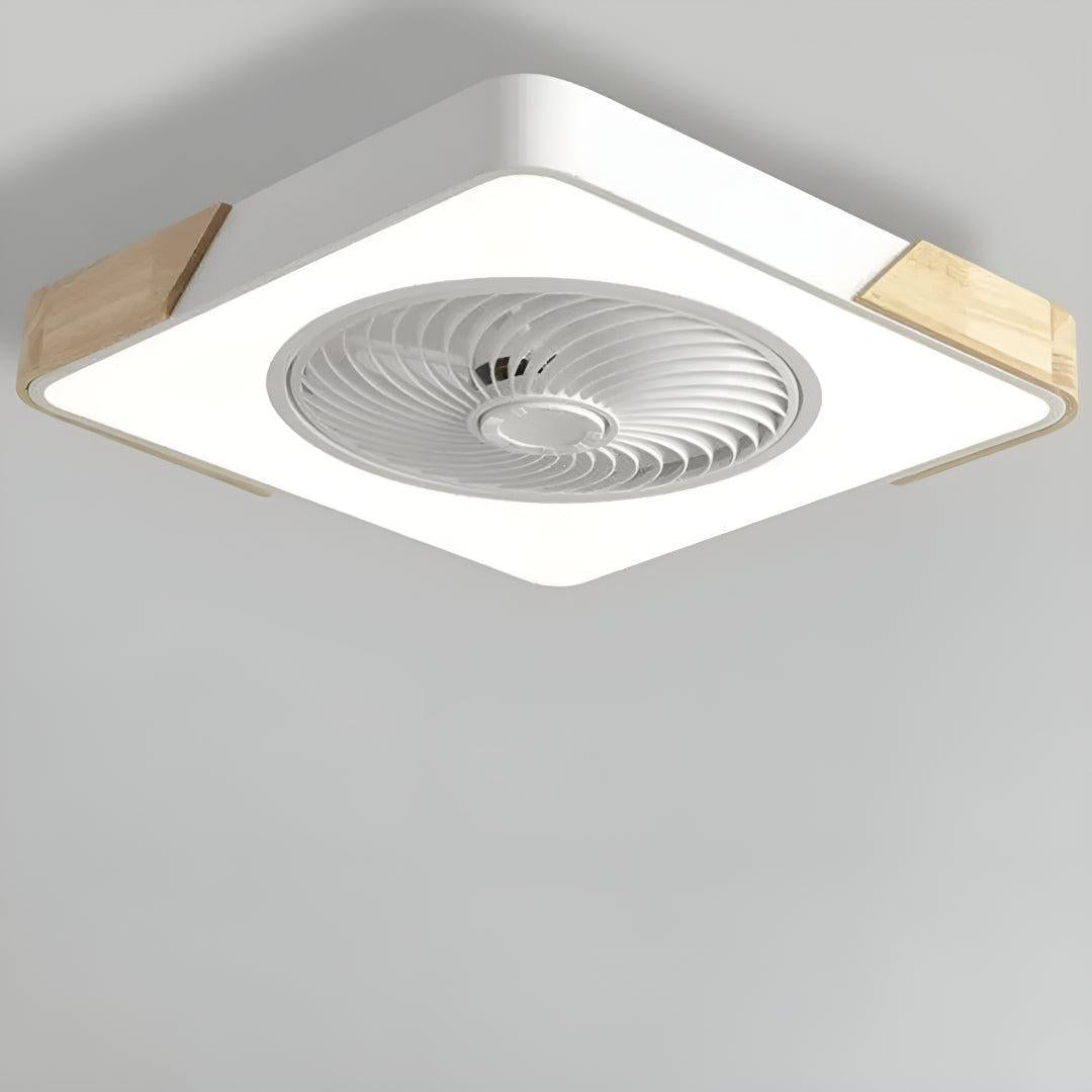 Quiet Semi Flush Mount Ceiling Fan Light with Remote Control