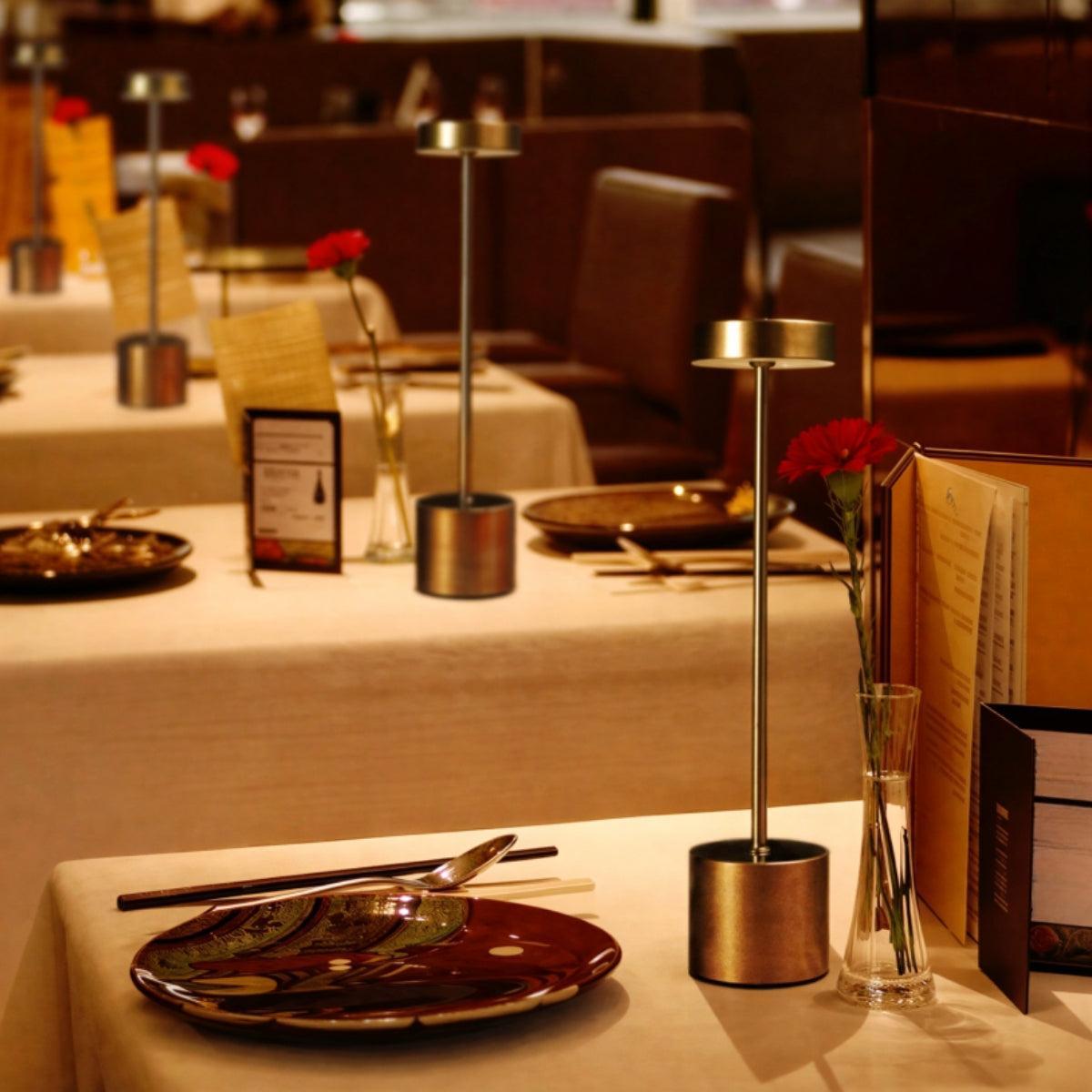 Rechargeable Cordless Table Lamp For Restaurant With Touch Dimming Technology