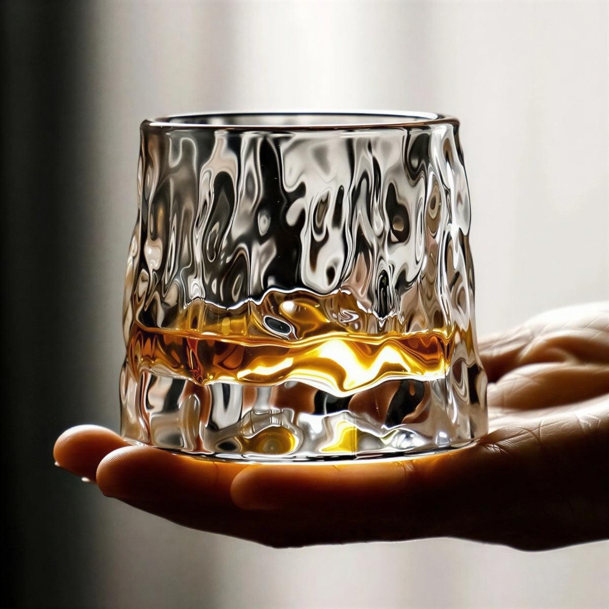 Rocking Japanese Whiskey Glass With Spinning Aerating Base