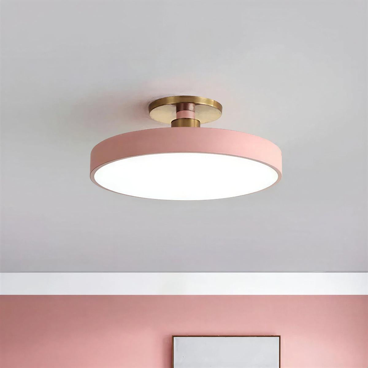 Round Nordic Ceiling Light Fixture With Modern Semi Flush Mount Design