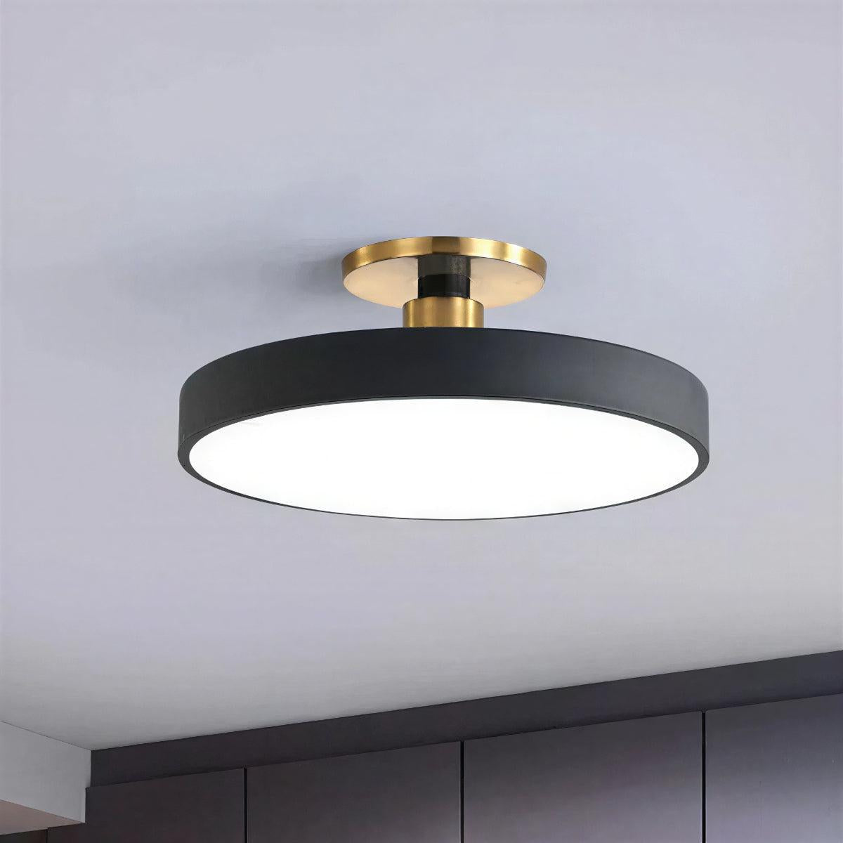 Round Nordic Ceiling Light Fixture With Modern Semi Flush Mount Design