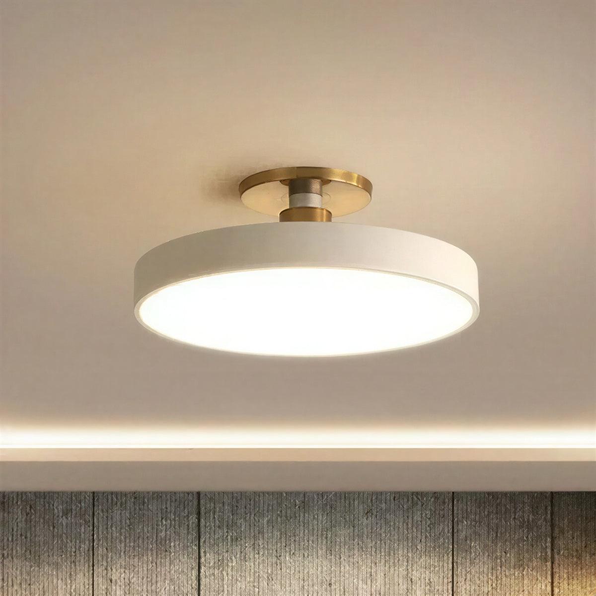 Round Nordic Ceiling Light Fixture With Modern Semi Flush Mount Design