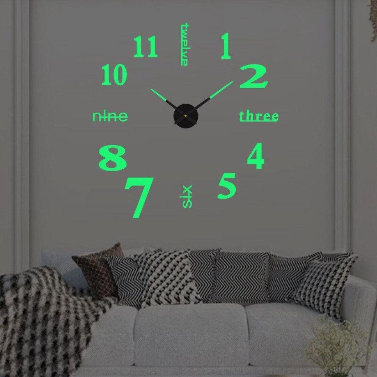 Silent Wall Clock With Frameless Contemporary 3D Numerical Design
