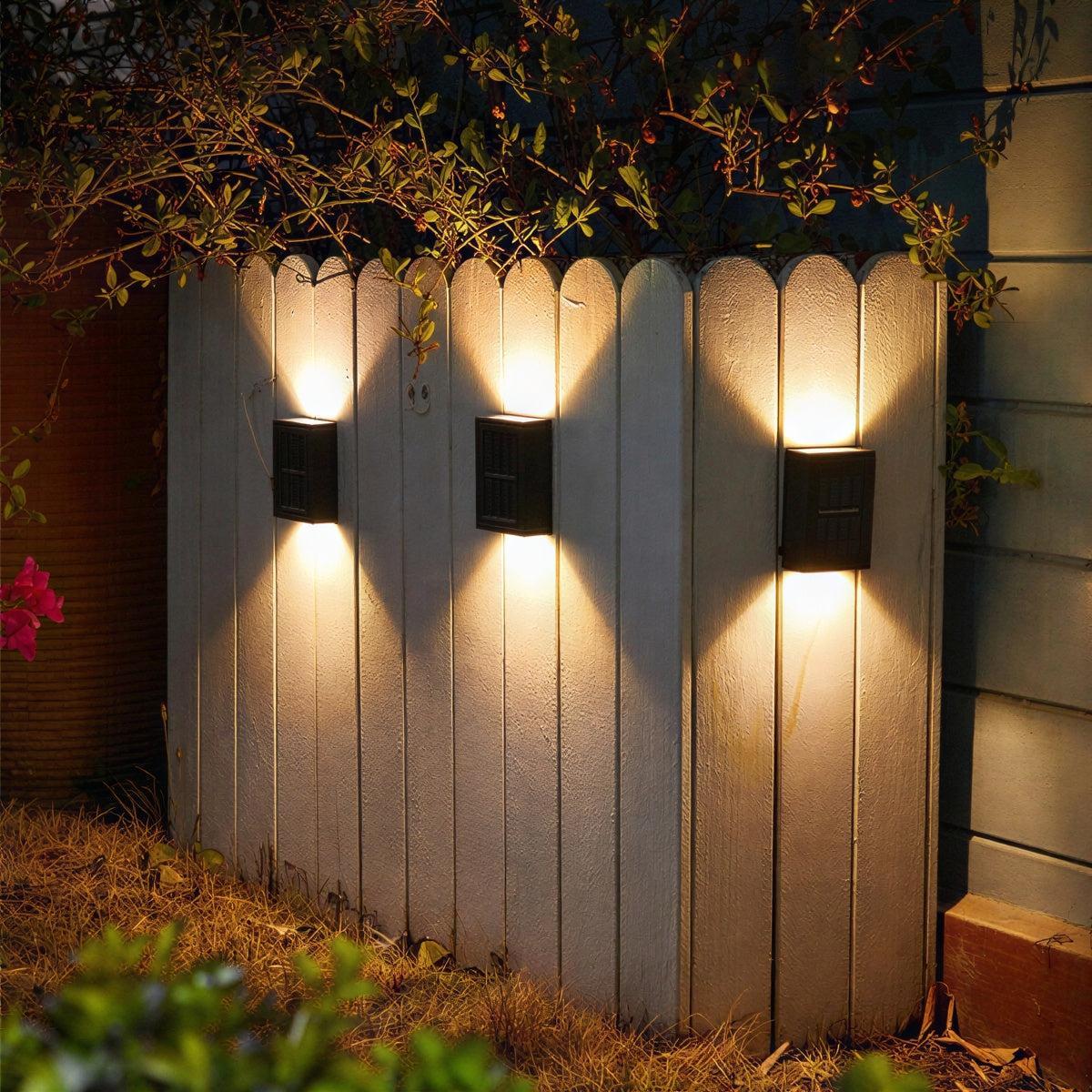 Solar Fence Lights For Outdoor Backyard Garden
