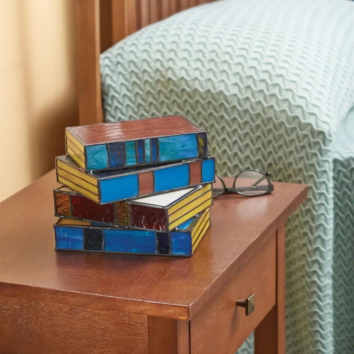 Stained Acrylic Book Lamp for Nightstand